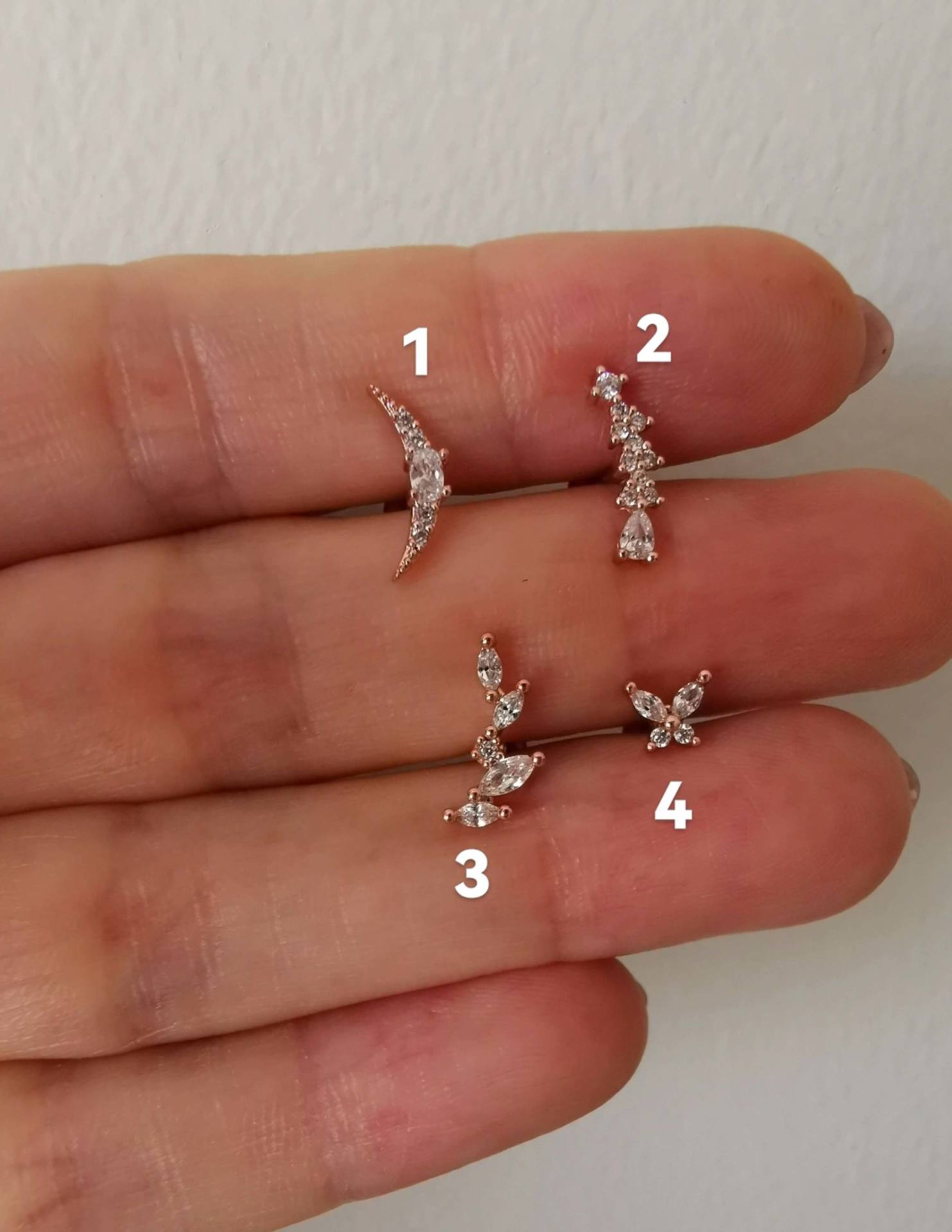 Cerrahi Çelik Arkası Düz Kıkırdak ve Tragus Piercingleri