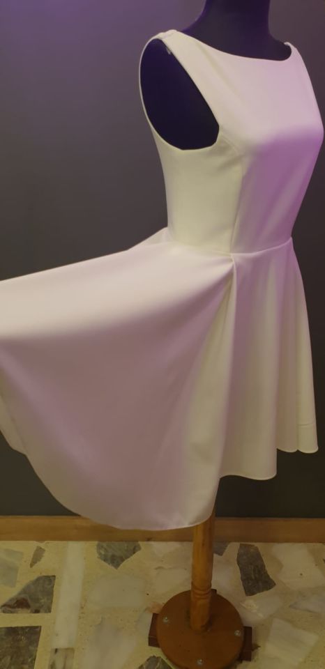 Özel Tasarım Beyaz Kloş Nikah&Mezuniyet Elbise