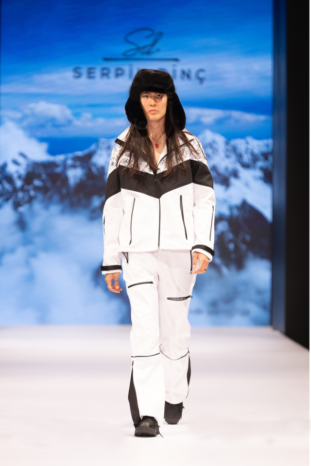 SD Erkek Kayak-Snowboard Beyaz Ceket Pantolon Takım