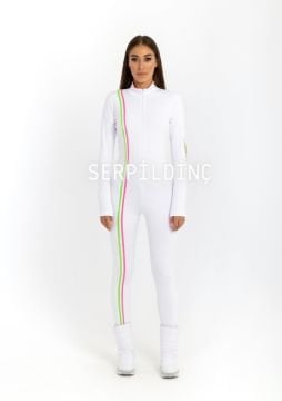 Beyaz Neon Şeritli Termal Tulum