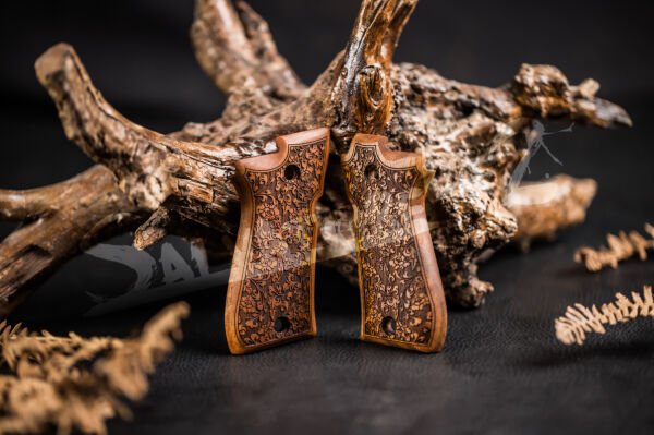 Salvatore Beretta 81 & 84 Walnut Wood Grips with Walnut Handle - Tactical Airsoft Equipment Pistol Gun Tactical Shooting Accessories