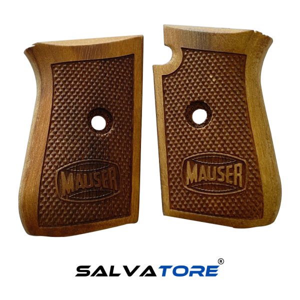 Salvatore Walnut Tactical Pistol Grip with Pure Brass Logo Revolver For Mauser 6.35 Shooting Airsoft Accessories