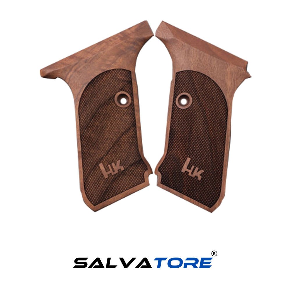 Salvatore Walnut Pistol Grips Handle Handmade for H&K Heckler Koch P7M13 Wooden Lazer Logo Handgun Tactical Airsoft