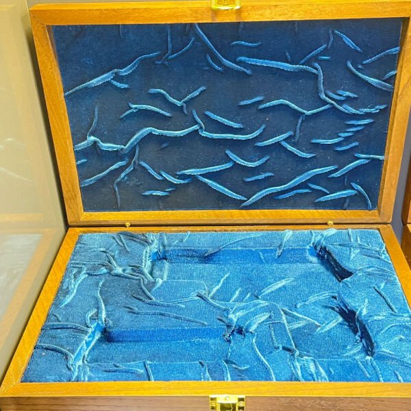 Salvatore Walnut Pistol Bag Fits Sig Sauer P320 Blue – Genuine Wood Gun Case for Secure Storage
