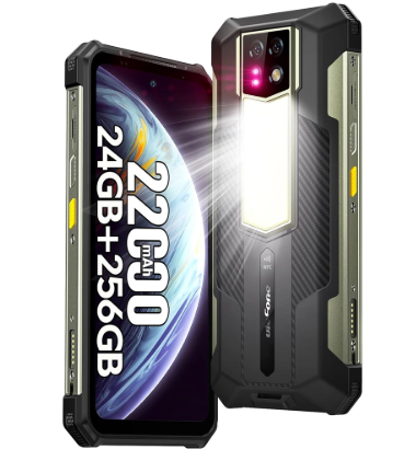 Ulefone Armor 24 Android 14 22000mAh Mega Batarya Kamp Işığı, 12GB RAM +256GB, 6.78'' Cep Telefonu