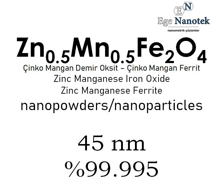 Nano Çinko Manganez Demir Oksit Tozu 45 nm