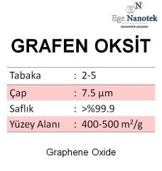 Grafen Oksit 2-5 tabaka Çap: 7.5mikron 400-500 m2/g