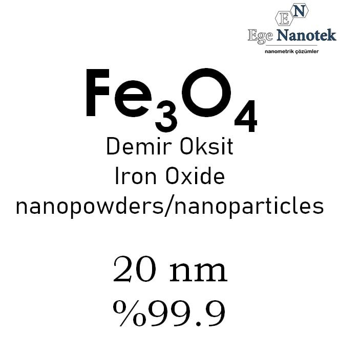 Nano Fe3O4 Demir Oksit Tozu 20 nm