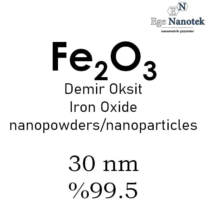 Nano Demir Oksit Fe2O3 Tozu 30 nm