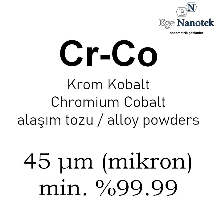 Krom Kobalt Alaşım Tozu 45 mikron min. %99.99