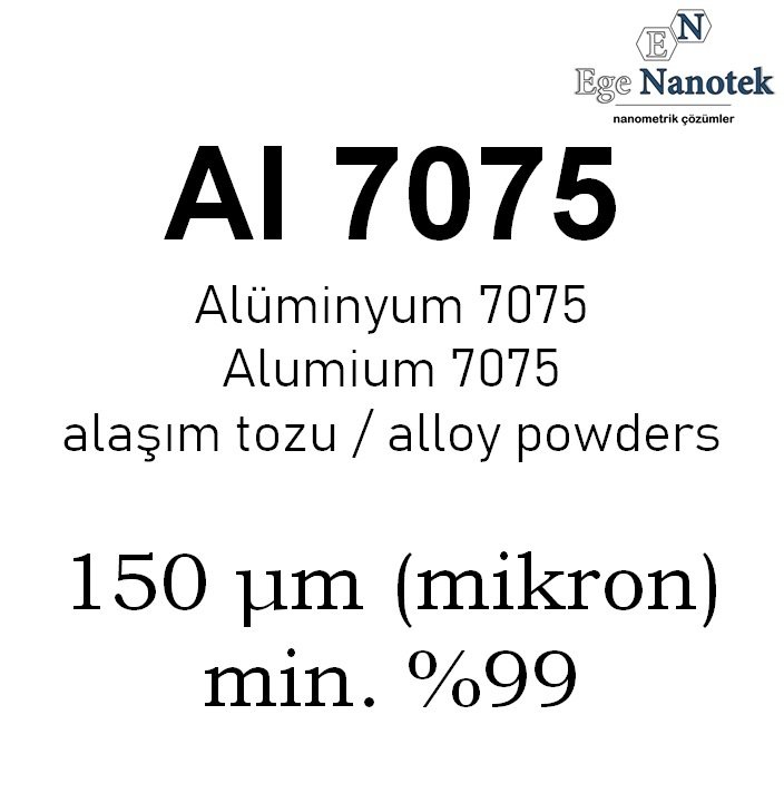 Alüminyum Al 7075 Alaşım Tozu 150 mikron min. %99
