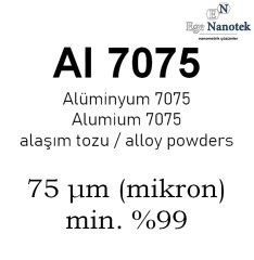 Alüminyum Al 7075 Alaşım Tozu 75 mikron min. %99