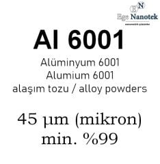 Alüminyum Al 6001 Alaşım Tozu 45 mikron min. %99