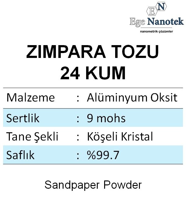 24 Kum Zımpara Tozu Alüminyum Oksit Alümina P24