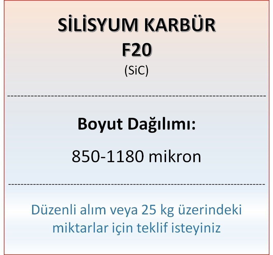Silisyum Karbür F20 - SiC - 850-1180 mikron