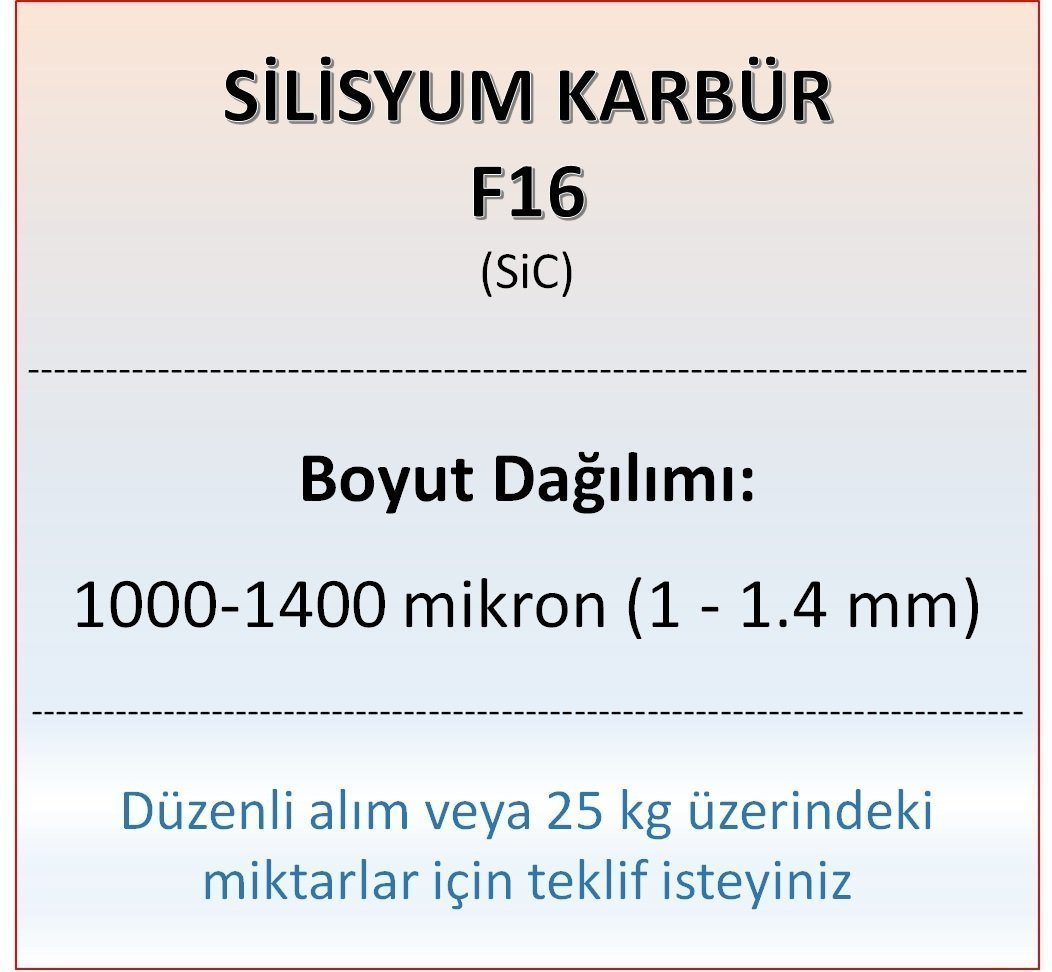Silisyum Karbür F16 - SiC - 1000-1400 mikron