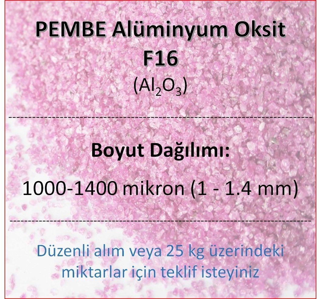 Pembe Alüminyum Oksit F16 - Al2O3 - 1000─1400mikron