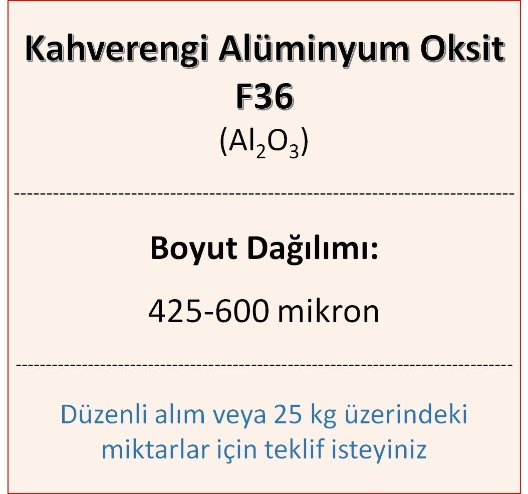 Kahverengi Alüminyum Oksit F36 - Al2O3 - 425-600mikron