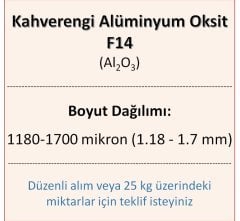 Kahverengi Alüminyum Oksit F14 - Al2O3 - 1180-1700mikron