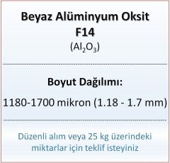 Alüminyum Oksit F14 - Al2O3 - 1180-1700mikron