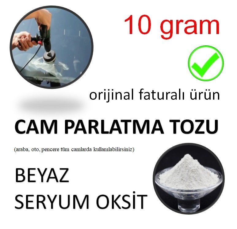 Oto Camı Parlatma Tozu Beyaz Seryum Oksit - 10 GRAM