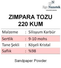 220 Kum Zımpara Tozu Silisyum Karbür P220