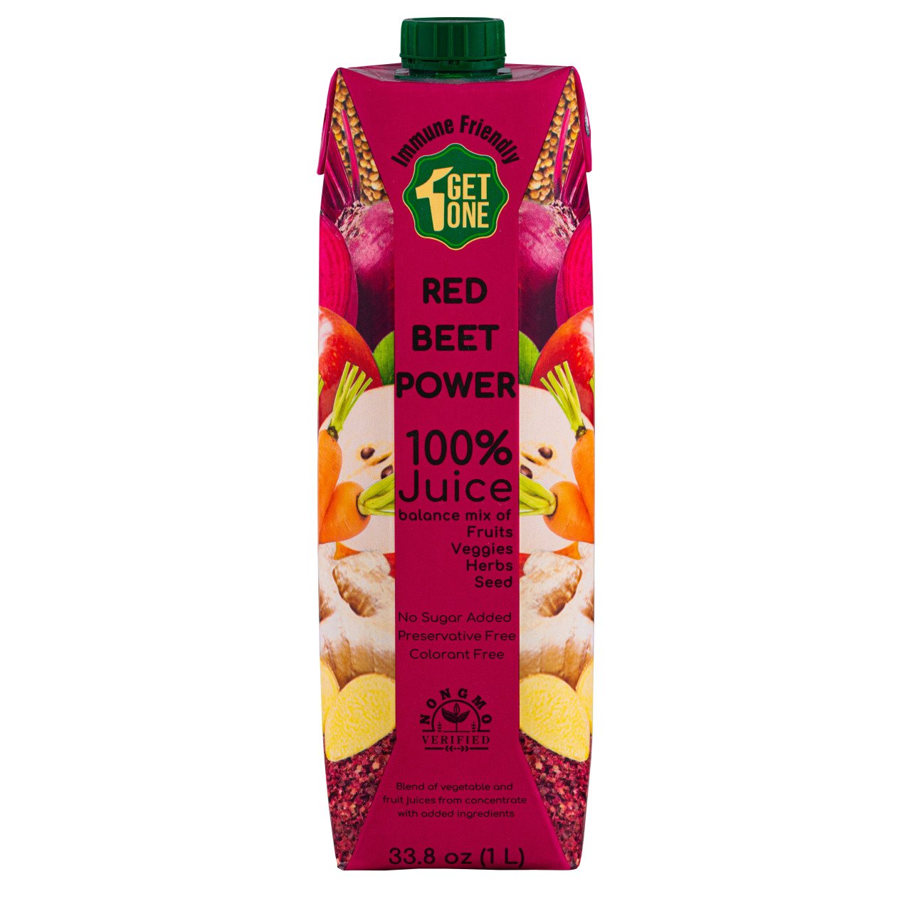 Red Beet Power, Bağışıklık Dostu Meyve & Sebze Suyu, 1 L