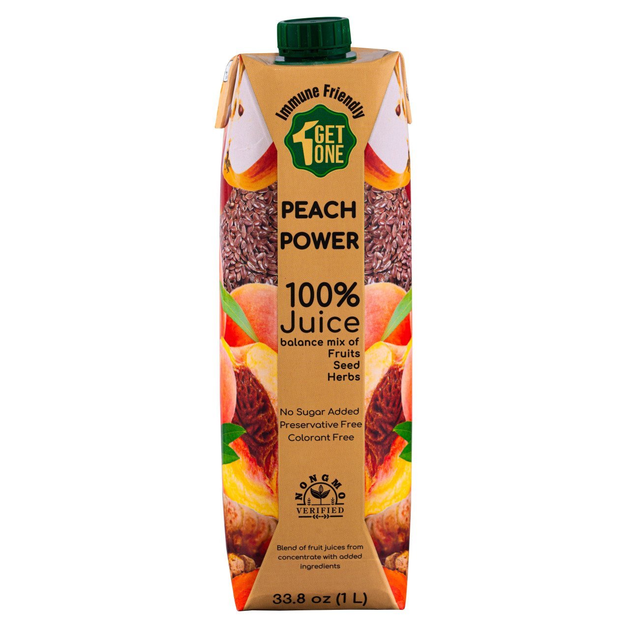 Peach Power ,Bağışıklık Dostu Meyve & Sebze Suyu, 1 L