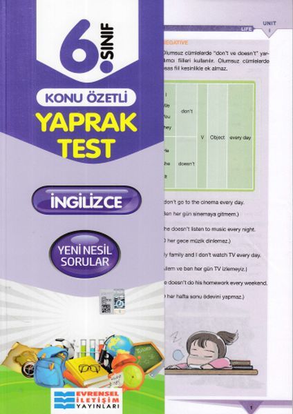 EVRENSEL 6.SINIF İNGİLİZCE YAPRAK TEST