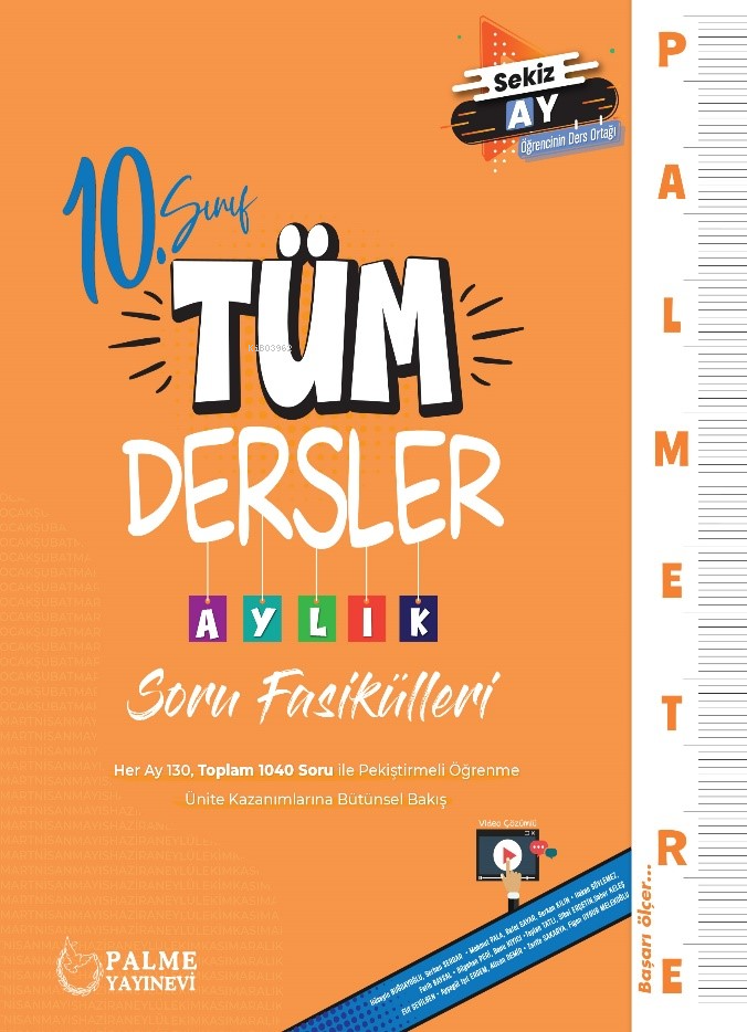 PALME  10.SINIF TÜM DERSLER AYLIK SORU FASİKÜLLERİ 2024