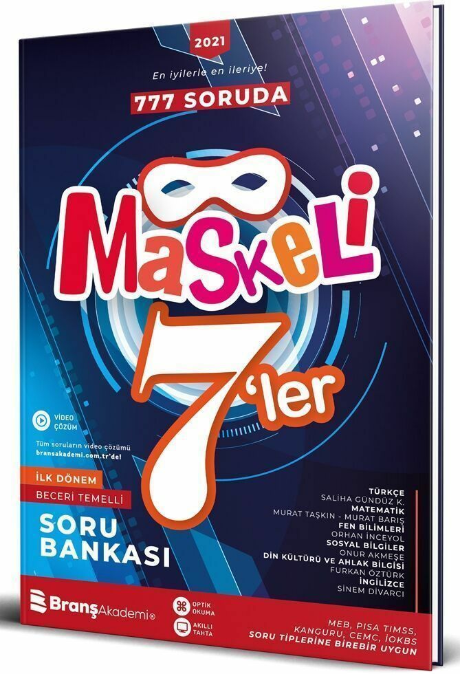 Branş Akademi Yayınları 7. Sınıf Maskeli 7 Ler İlk Dönem Beceri Temelli Soru Bankası