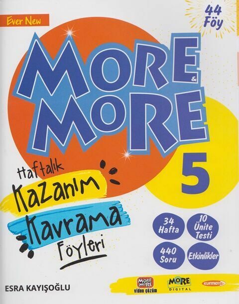 More & More 5.Sınıf Englısh Haftalık Kazanım Kavrama Föyleri (40 Föy)