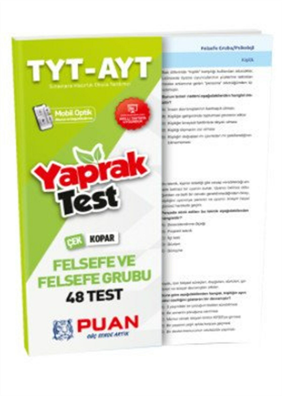 TYT AYTPUAN FELSEFE VE FELSEFE GRUBU ÇEK KOPART YAPRAK TEST