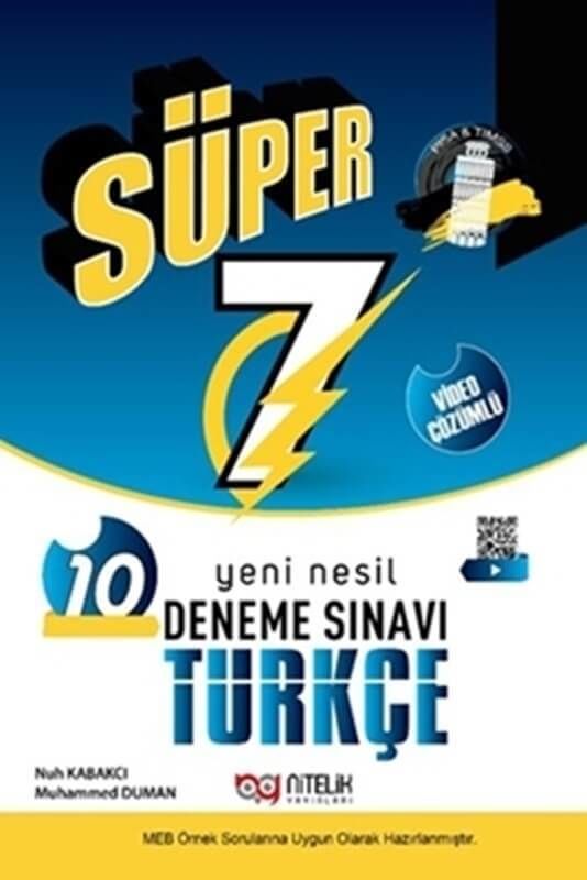 Nitelik 7.Sınıf Deneme Yeni Nesil Süper Türkçe Tamamı Çözümlü