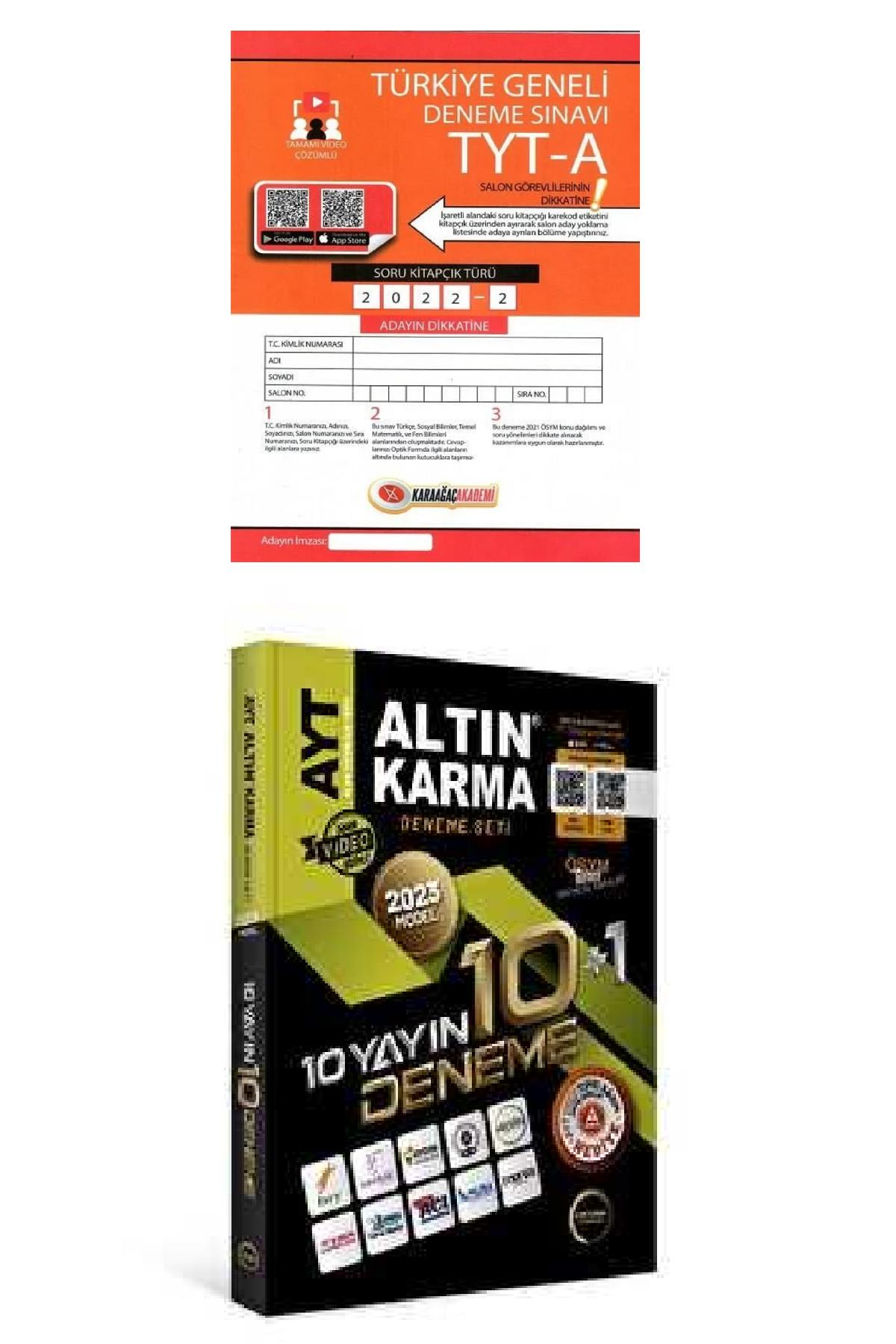 Altınkarma Ayt 10 Deneme 2023-Yeni ve Kurumsal TYT Denemesi