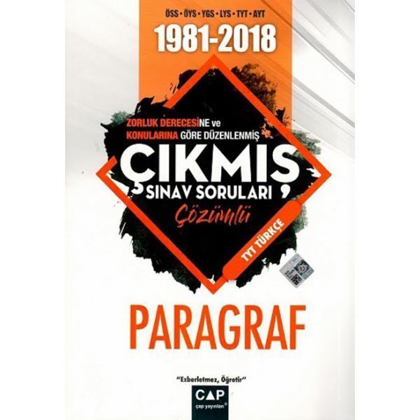 ÇAP ÜNİV.HAZ ÇIKMIŞ SORULAR PARAGRAF 1981 2018