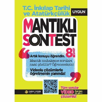 Sadık Uygun 8.Sınıf Mantıklı Son Test T.C. İnkılap Tarihi Ve Atatürkçülük Soru Bankası