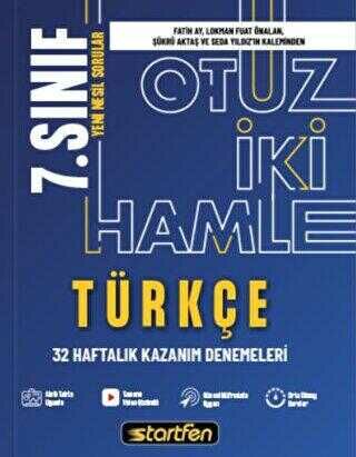 STARTFEN 7. SINIF TÜRKÇE 32 HAMLE HAFTALIK KAZANIM DENEMELERİ