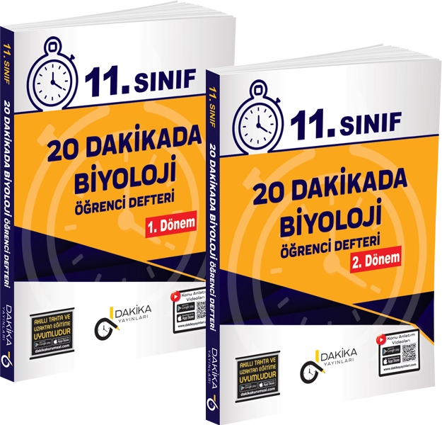 DAKİKA 20 DAKİKADA 11. SINIF BİYOLOJİ ÖĞRENCİ DEFTERİ 1.DÖNEM