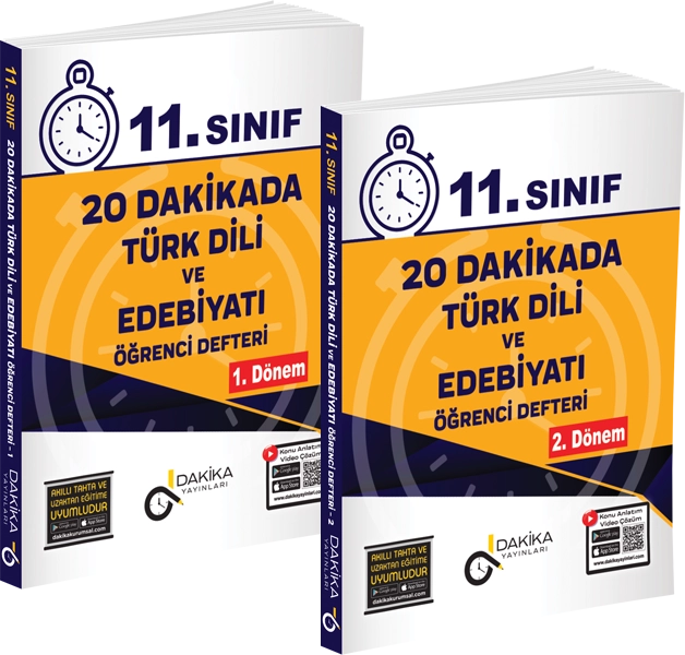 DAKİKA 20 DAKİKADA 11. SINIF TÜRK DİLİ VE EDEBİYATI ÖĞRENCİ DEFTERİ 1.DÖNEM