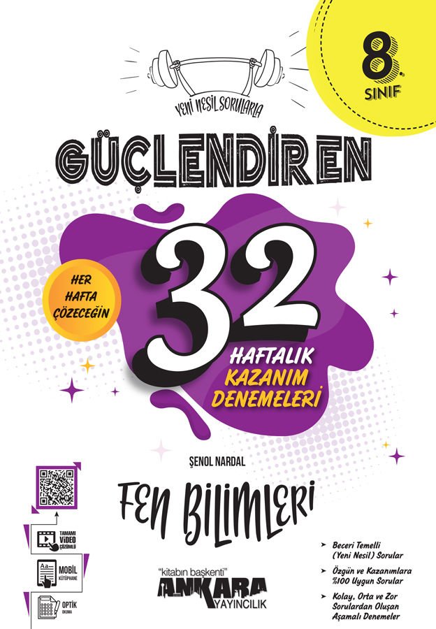 Ankara 8.Sınıf Güçlendiren 32 Haftalık Fen Bilimleri Kazanım Denemeleri (2022)