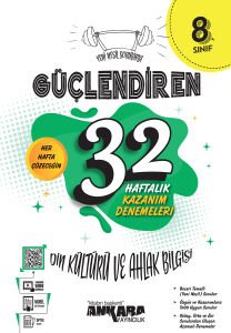 Ankara 8.Sınıf Güçlendiren 32 Haftalık Din Kültürü Kazanım Denemeleri (2022)