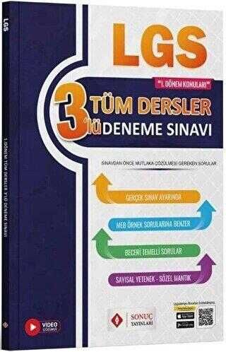 Sonuç 8.Sınıf Tüm Dersler 3Lü Deneme Sınavı 1. Dönem 2023