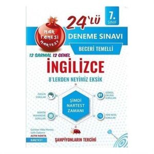 Nartest 7.Sınıf Nar Tanesi İngilizce 24 Deneme Sınavı