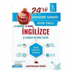 Nartest 7.Sınıf Nar Tanesi İngilizce 24 Deneme Sınavı