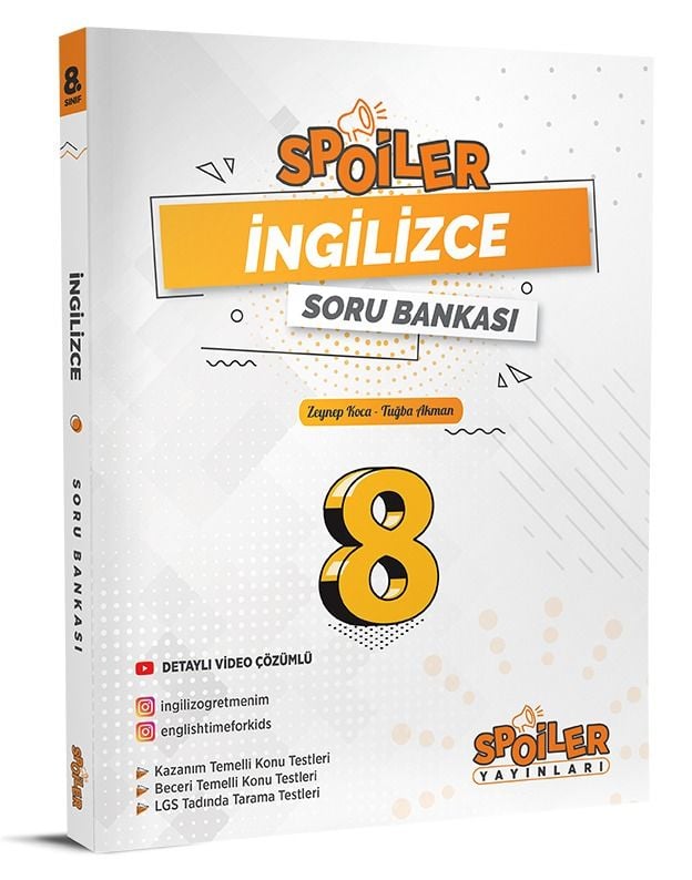 Spoiler 8.Sınıf  Ingılızce Soru Bankası