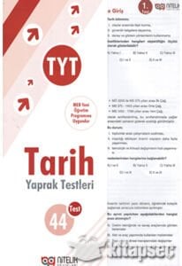 NİTELİK YAPRAK TEST YKS TYT TARİH