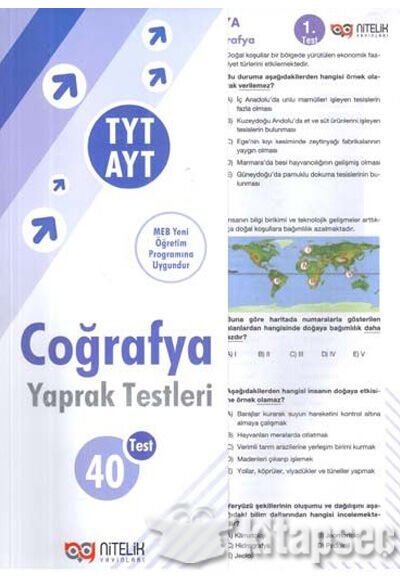 NİTELİK YAPRAK TEST YKS TYT AYT COĞRAFYA