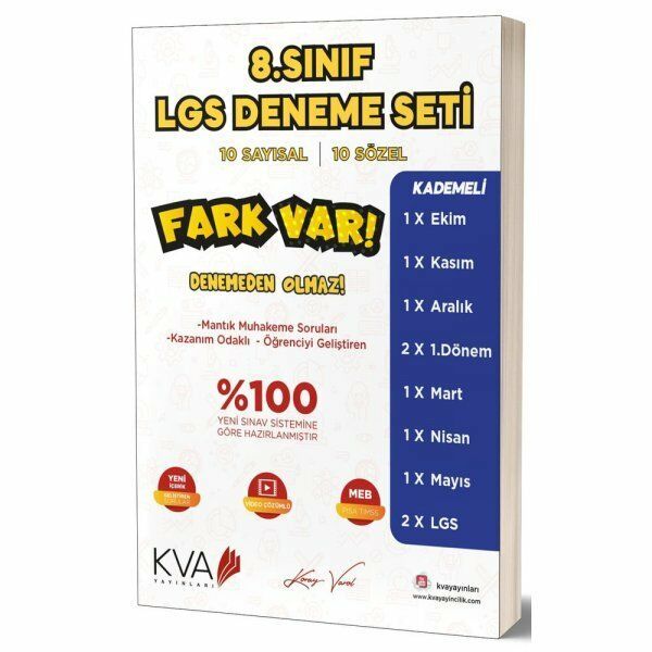 8. Sınıf Lgs Deneme Seti Kva Koray Varol Akademi Yayınları