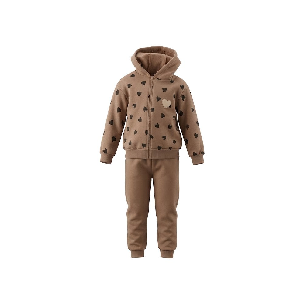 Kız Bebek 2'li Takım 3 İplik Şardonlu Fermuarlı